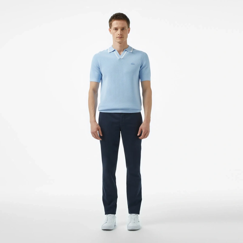 Мужское вязаное поло Lacoste из вискозы