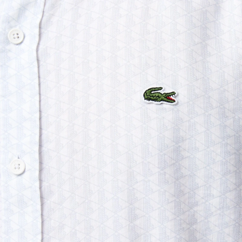 Мужская рубашка Lacoste с монограммой из смеси льна