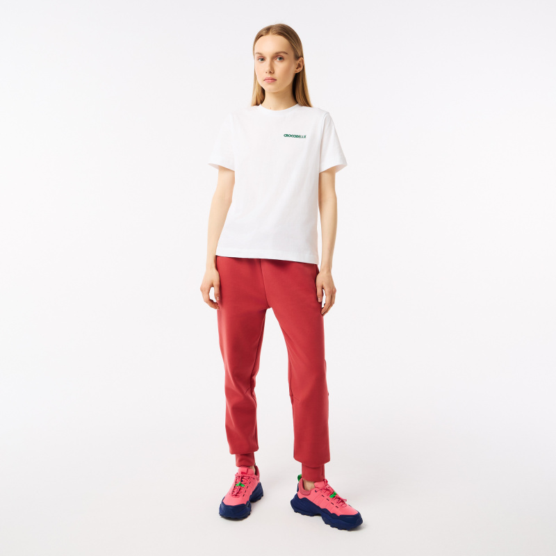 Женская хлопковая футболка Lacoste Do you speak