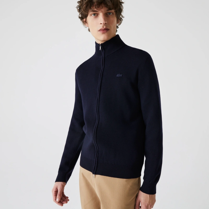 Мужской шерстяной свитер Lacoste на молнии