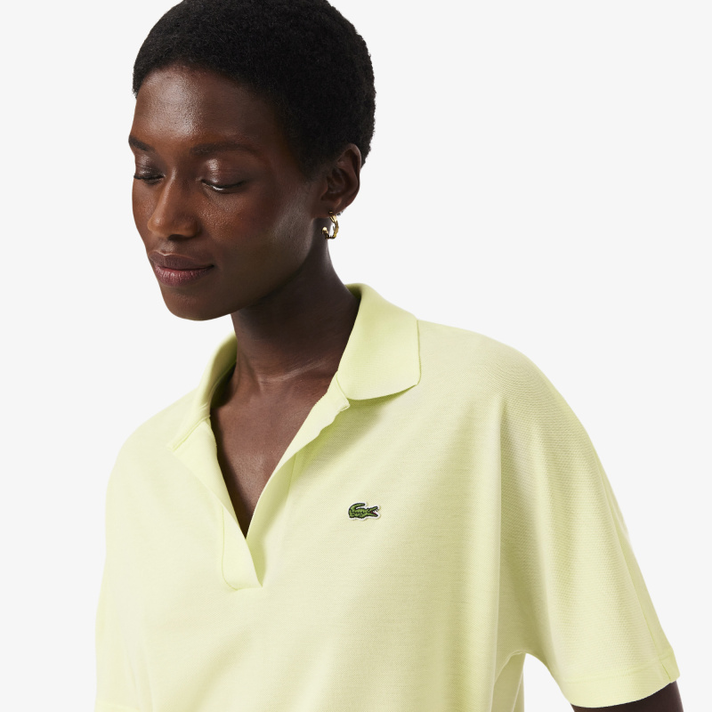 Женская рубашка-поло Lacoste из струящегося хлопка свободного кроя