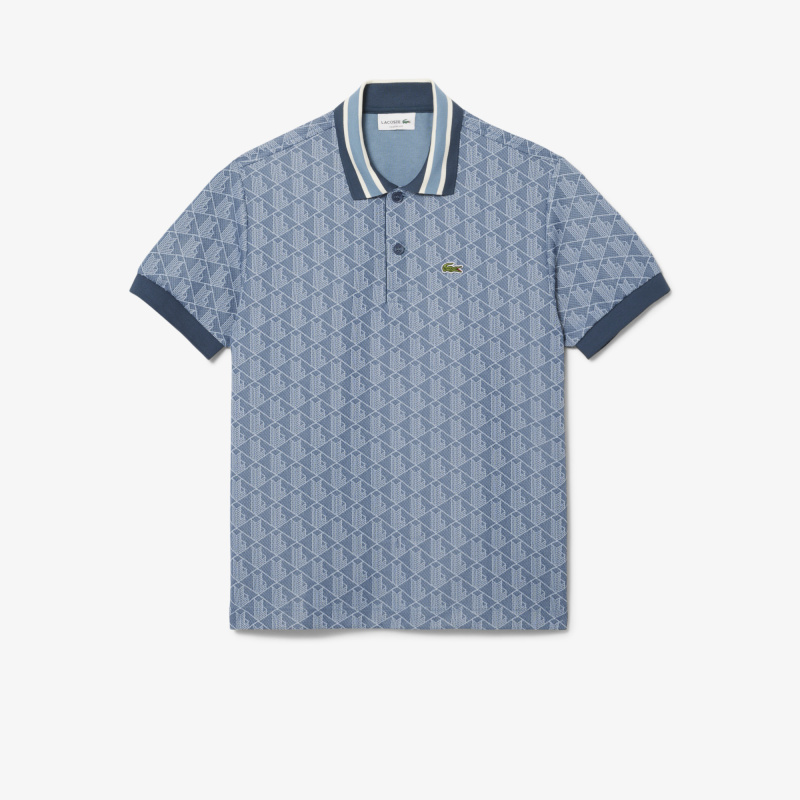 Мужское поло Lacoste классического кроя с монограммой