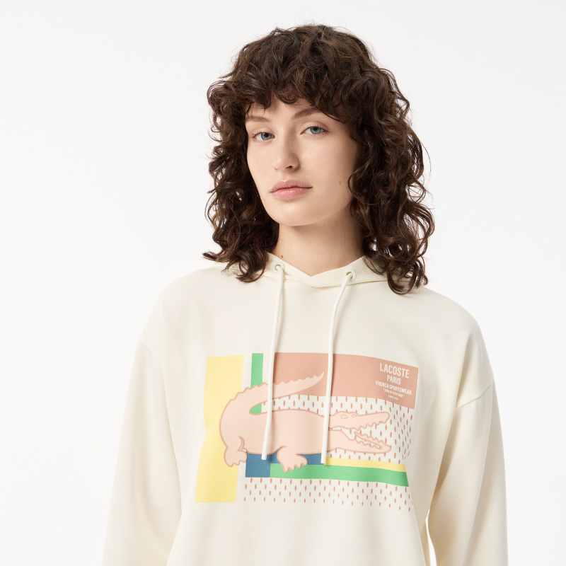 Женская короткая толстовка Lacoste с капюшоном