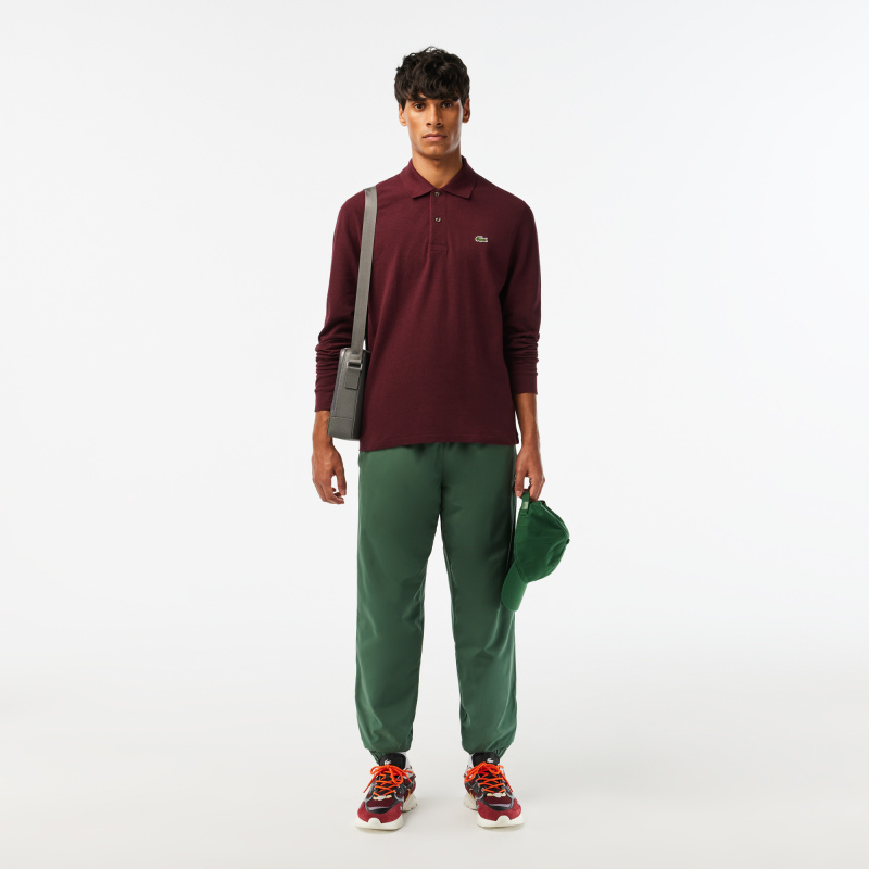 Мужское поло Lacoste L.12.21 классического кроя с длинным рукавом