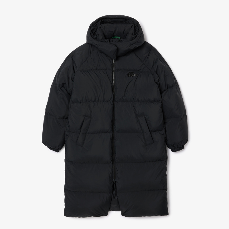Женский длинный пуховик Lacoste с капюшоном