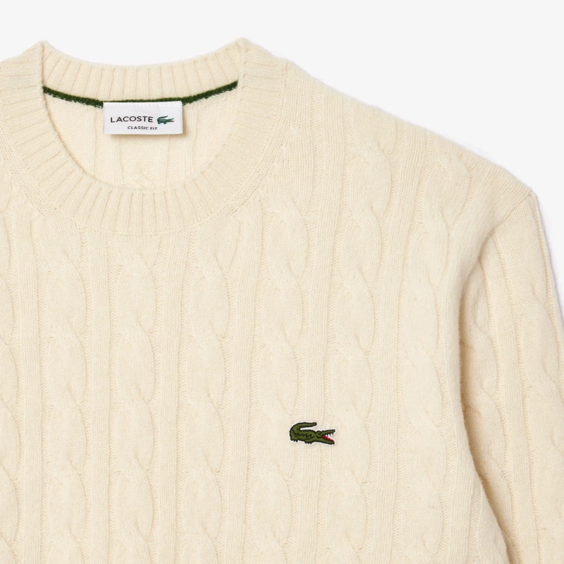 Мужской шерстяной свитер Lacoste с круглым вырезом
