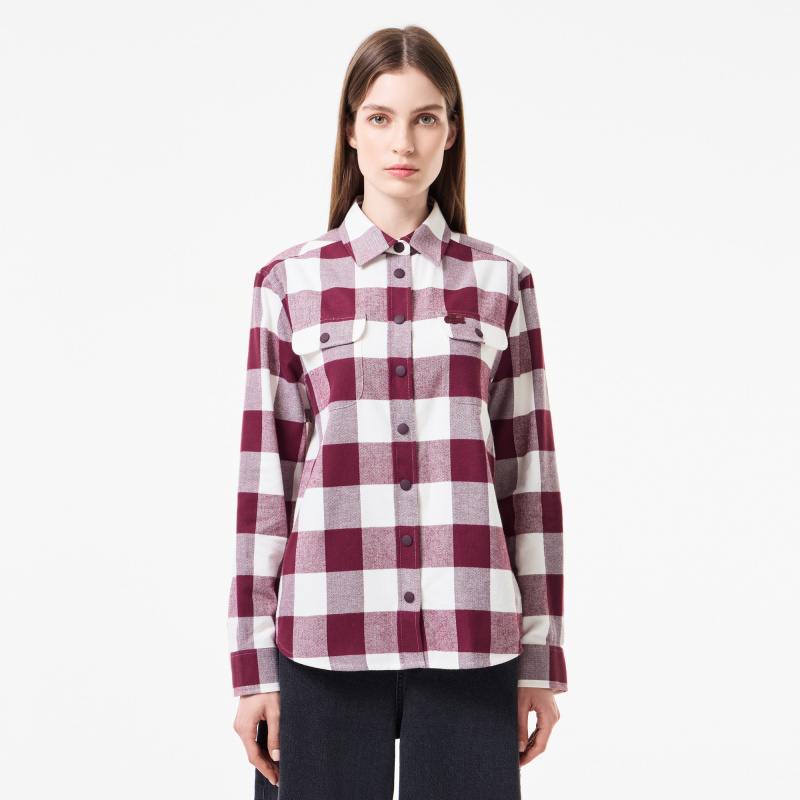 Женская хлопковая рубашка Lacoste в клетку