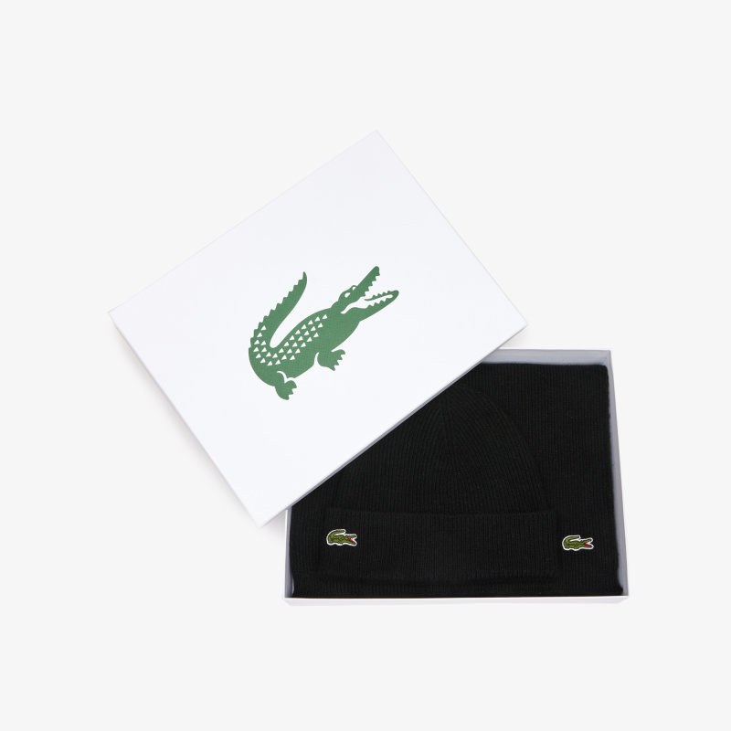 Вязанная шерстяная шапка Lacoste унисекс