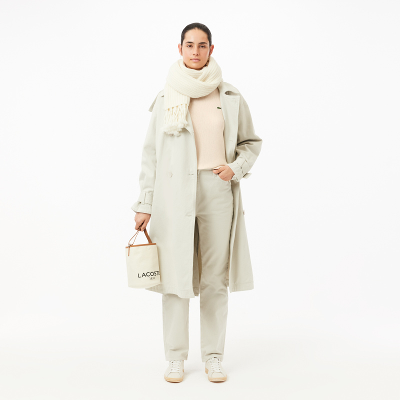 Женский шерстяной свитер Lacoste с круглым вырезом