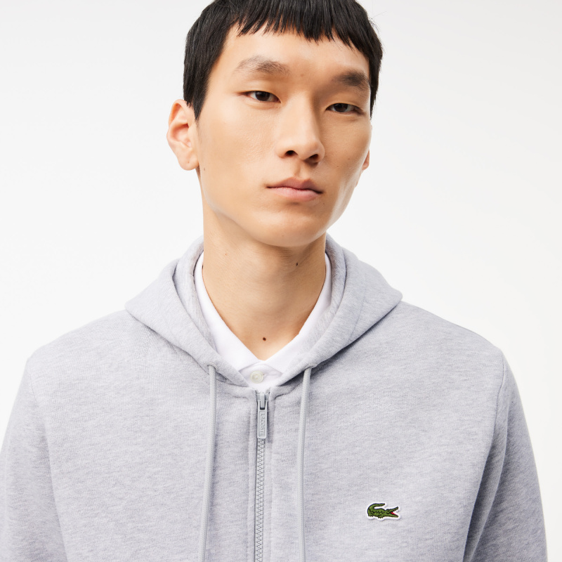 Мужская флисовая толстовка Lacoste на молнии