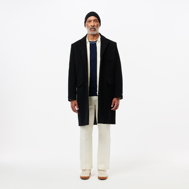 Мужская футболка Lacoste с воротником в полоску из эластичного хлопка