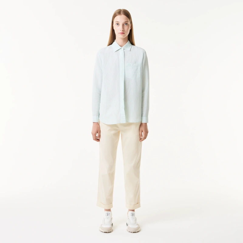 Женская лёгкая рубашка Lacoste из льна