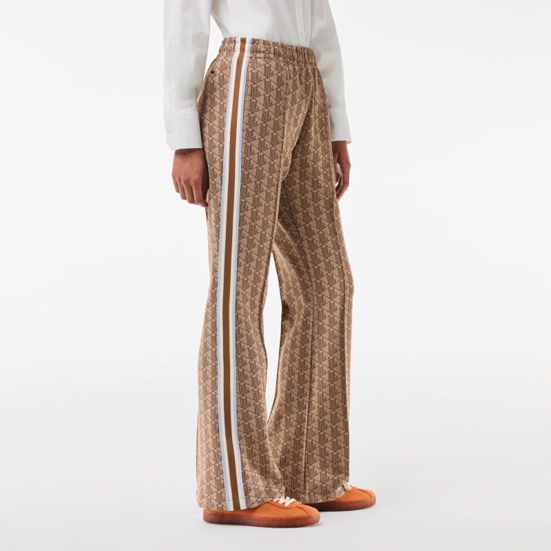 Женские расклешенные спортивные брюки Lacoste с монограммой