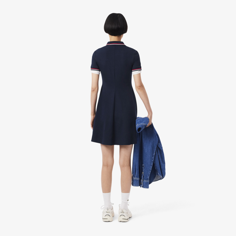 Эластичное платье-поло Lacoste с коротким рукавом