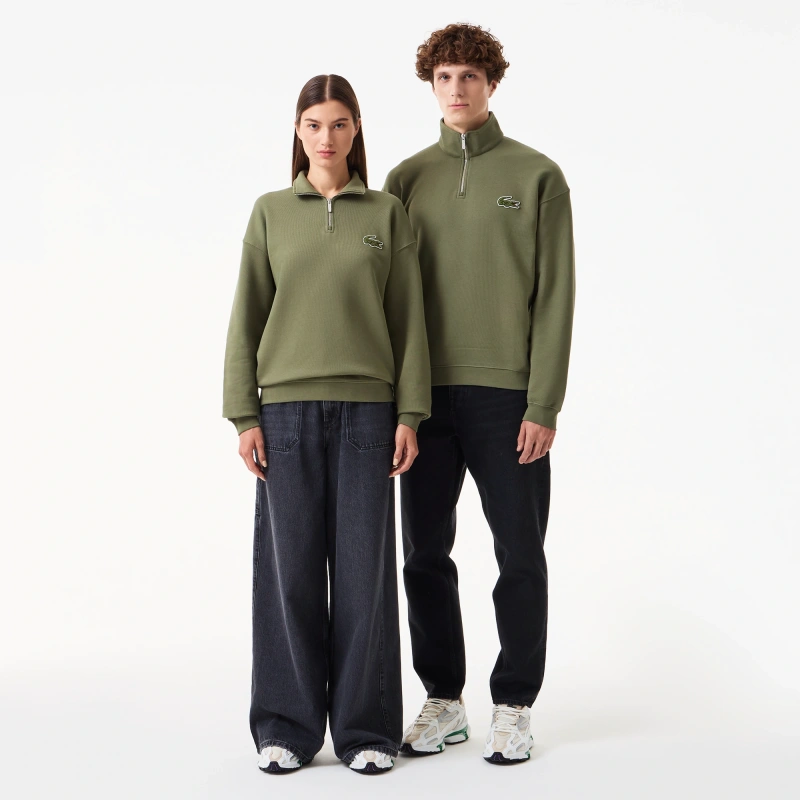Толстовка Lacoste унисекс с молнией и высоким воротом
