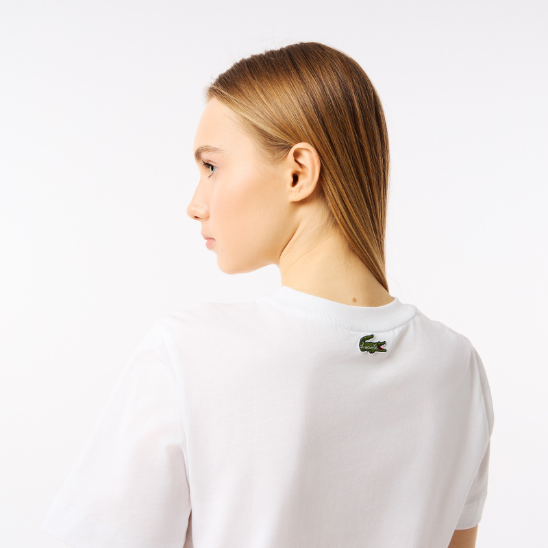 Женская хлопковая футболка Lacoste Do you speak