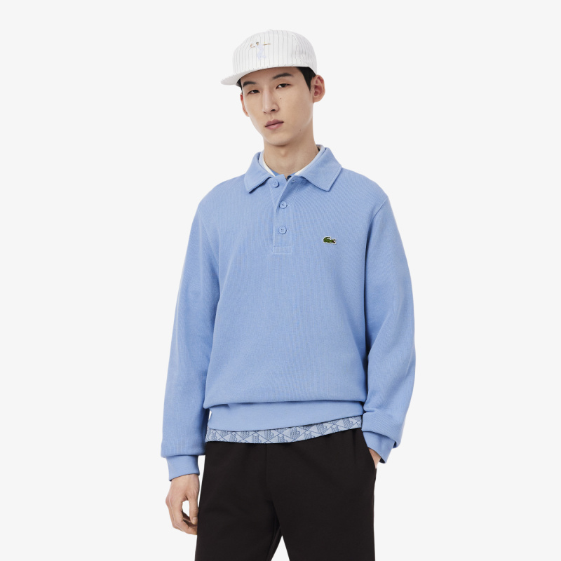 Мужская толстовка Lacoste с воротником-поло из хлопка