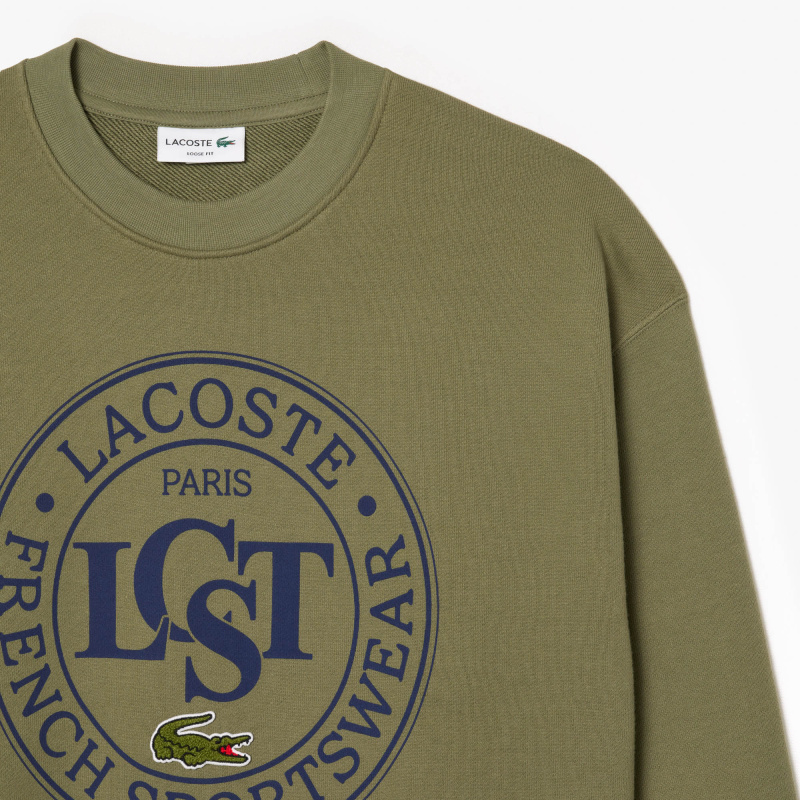 Мужской флисовый свитшот Lacoste свободного кроя