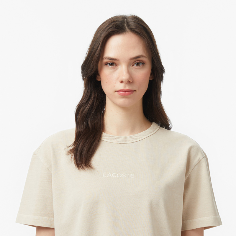 Женская хлопковая футболка Lacoste