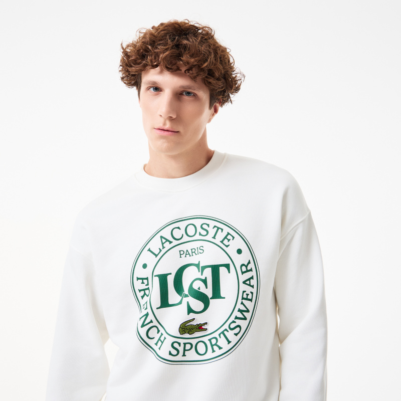 Мужской флисовый свитшот Lacoste свободного кроя
