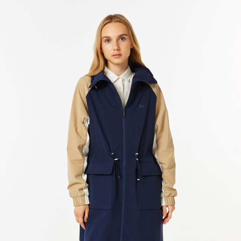 Женская двухцветная ветровка Lacoste с капюшоном