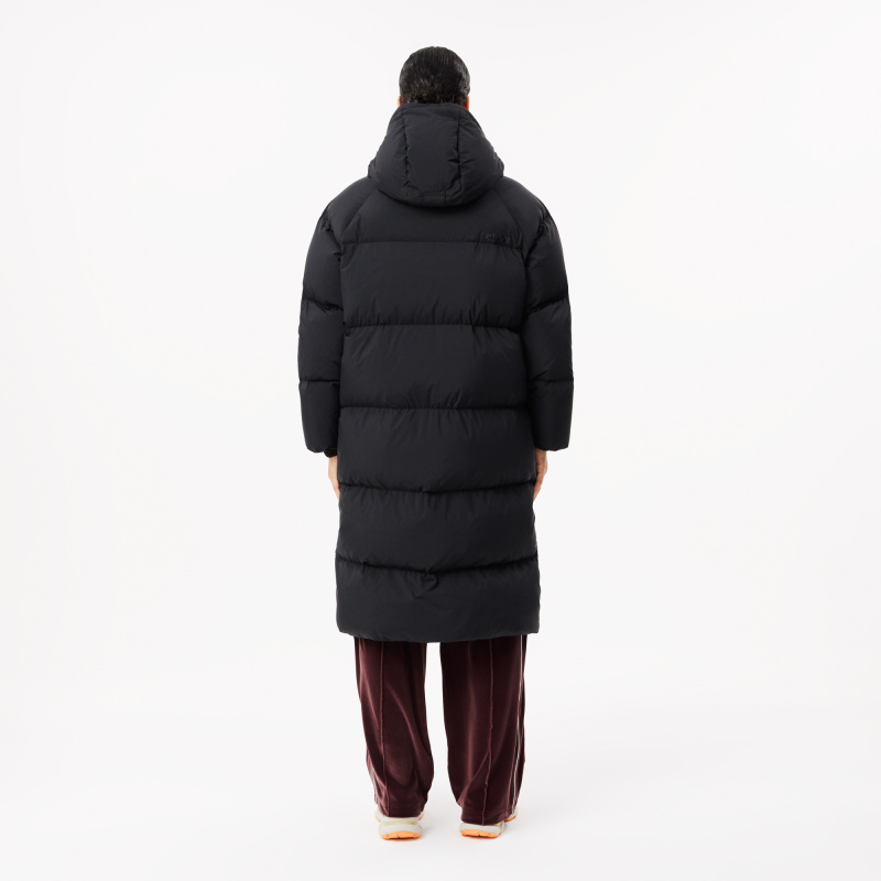 Женский длинный пуховик Lacoste с капюшоном