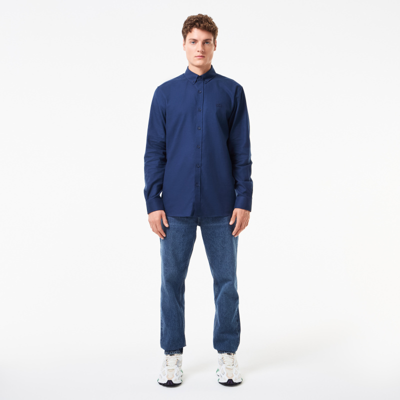 Мужская рубашка Lacoste из смеси хлопка и шерсти