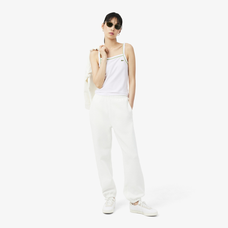 Женская хлопковая майка Lacoste с контрастными акцентами