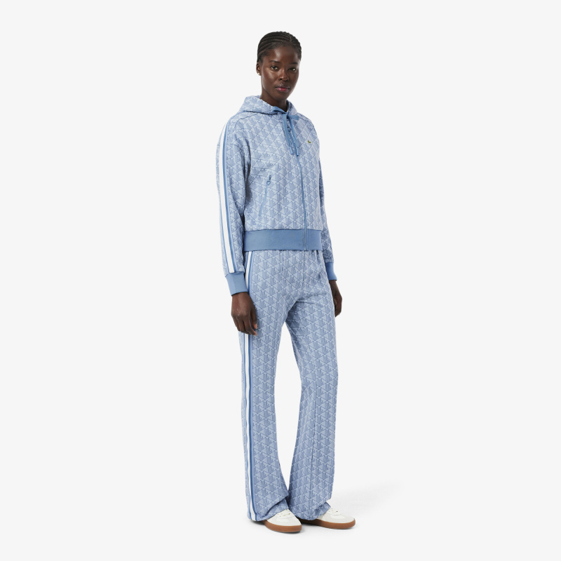 Женские расклешенные спортивные брюки Lacoste с монограммой