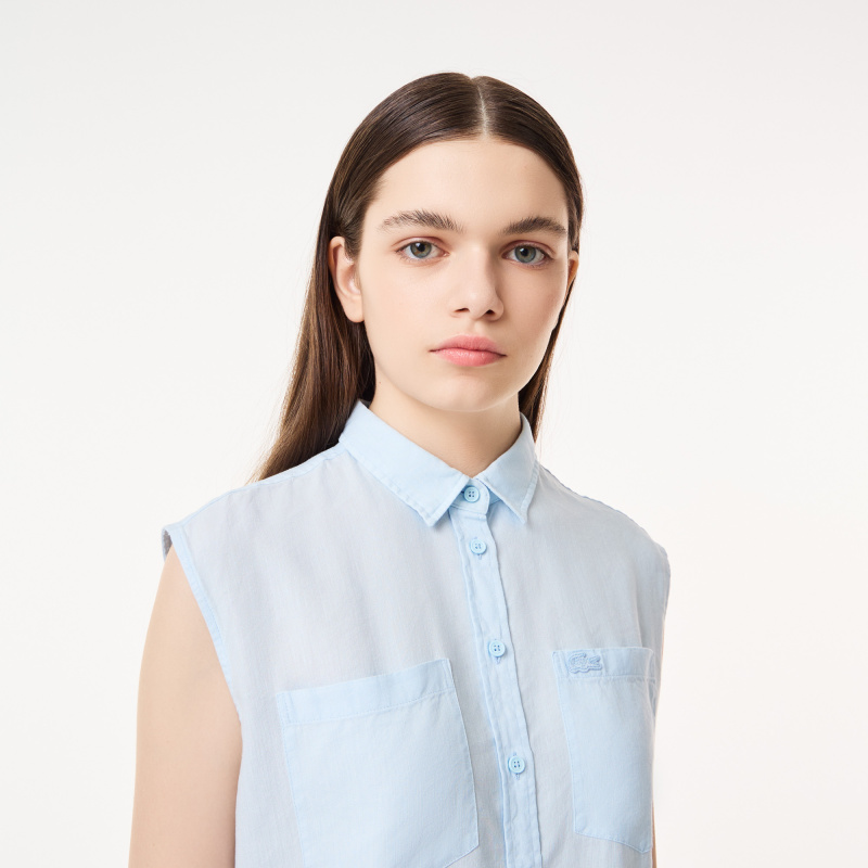 Женская рубашка Lacoste из льна и тенселя