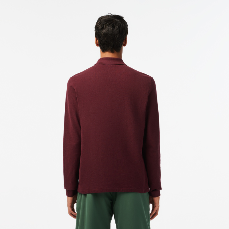 Мужское поло Lacoste L.12.21 классического кроя с длинным рукавом