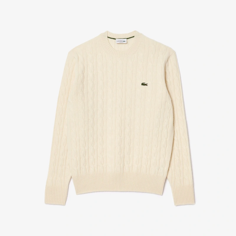 Мужской шерстяной свитер Lacoste с круглым вырезом