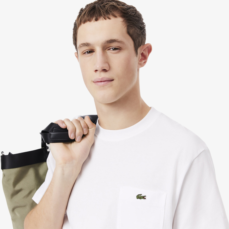 Мужская футболка Lacoste из хлопка с нагрудным карманом