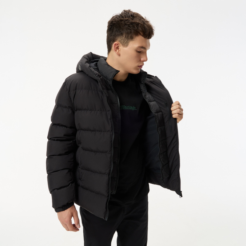 Мужской стёганый пуховик Lacoste с капюшоном