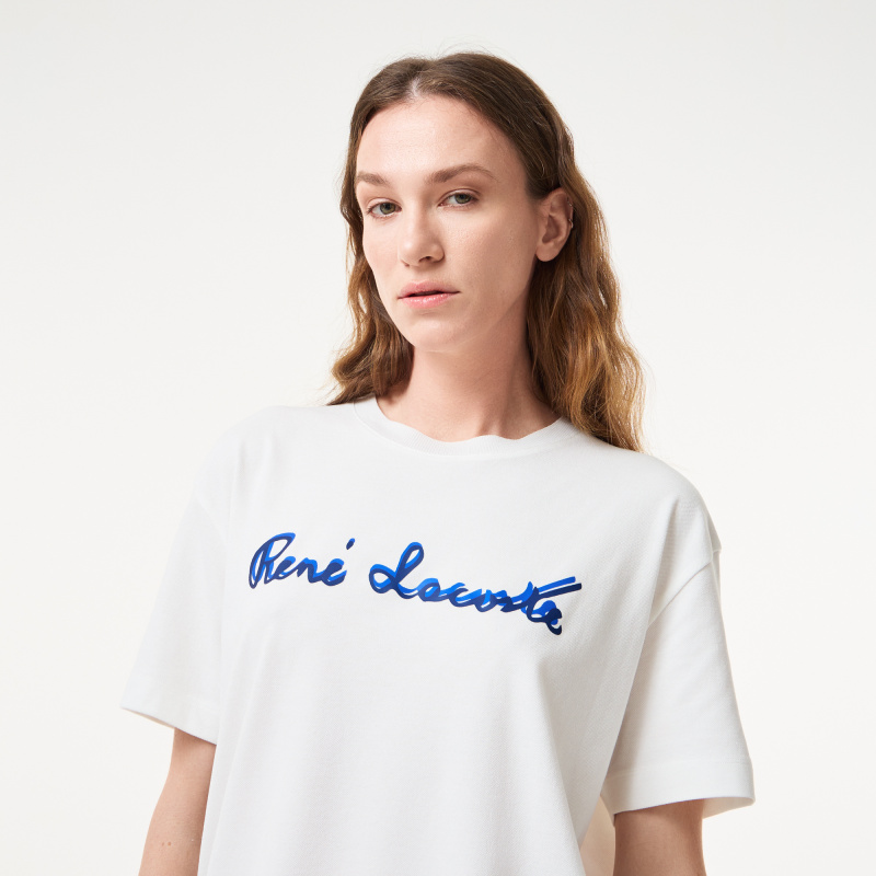 Женская хлопковая футболка Lacoste