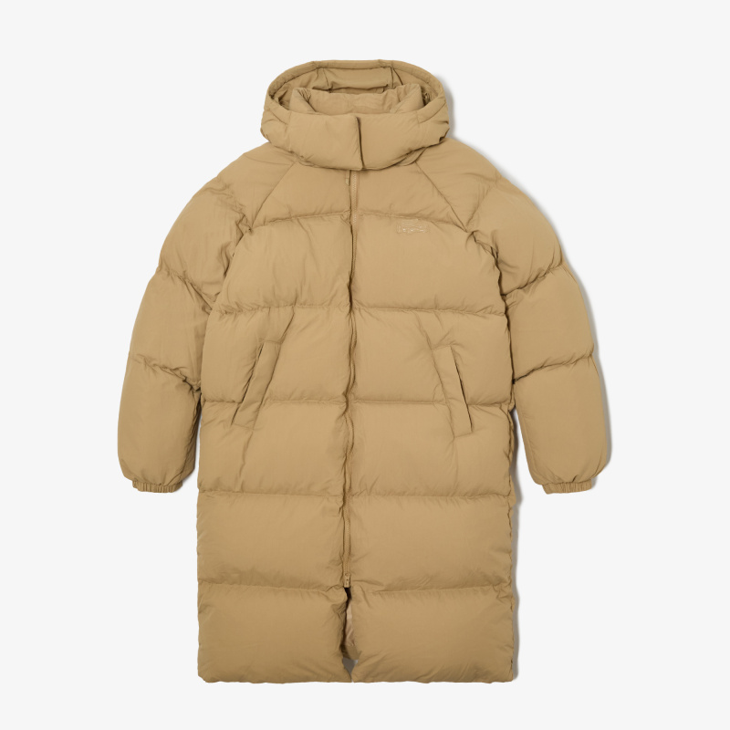 Женский длинный пуховик Lacoste с капюшоном