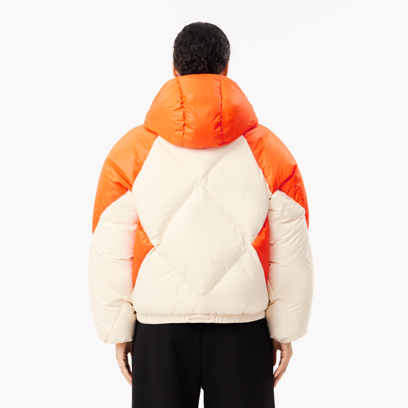 Женская короткая куртка Lacoste с высоким воротом и капюшоном