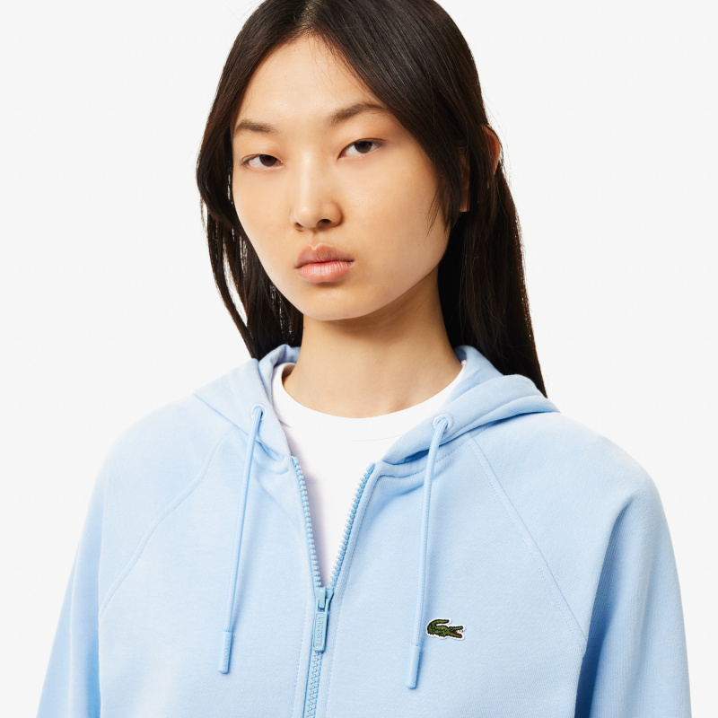 Женская флисовая толстовка Lacoste с капюшоном на молнии