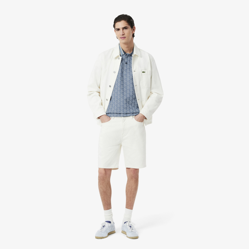 Мужское поло Lacoste классического кроя с монограммой