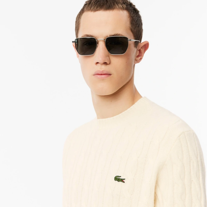 Мужской шерстяной свитер Lacoste с круглым вырезом