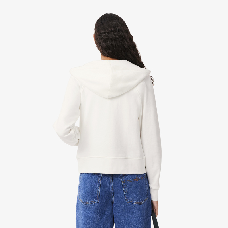 Женская флисовая толстовка Lacoste с капюшоном на молнии