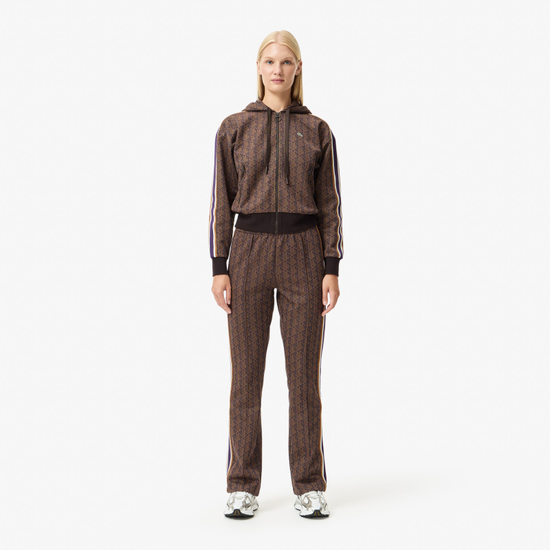 Женские расклешенные спортивные брюки Lacoste с монограммой