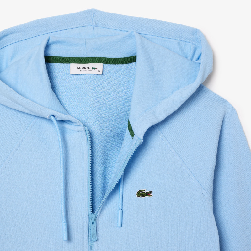 Женская флисовая толстовка Lacoste с капюшоном на молнии