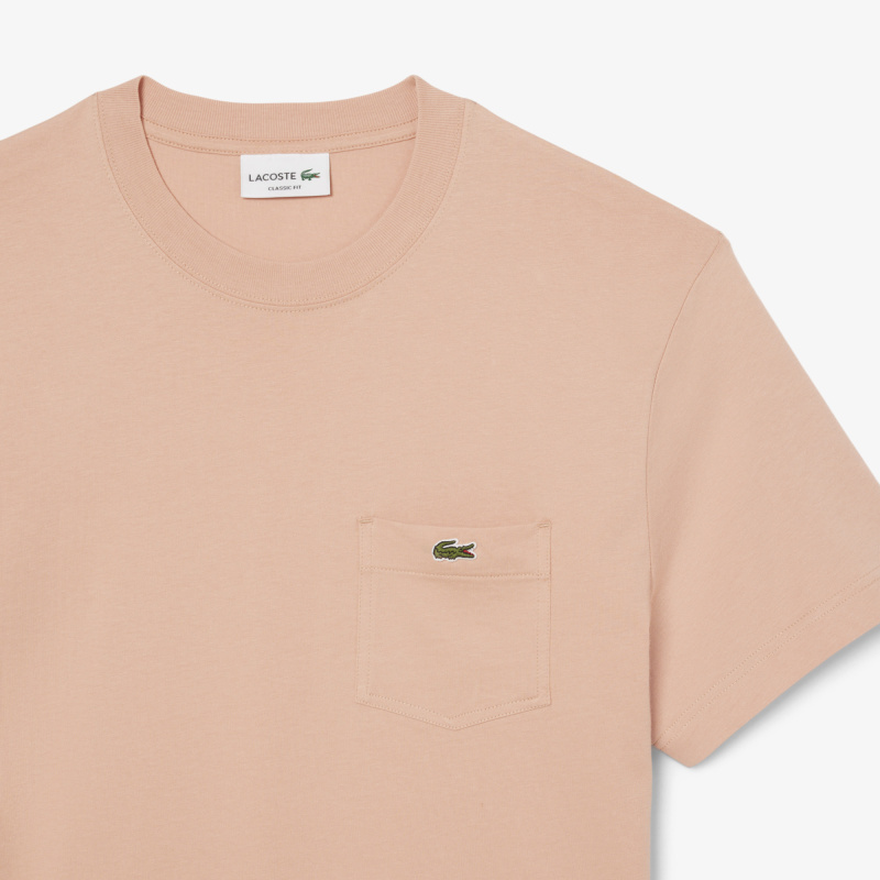 Мужская футболка Lacoste из хлопка с нагрудным карманом
