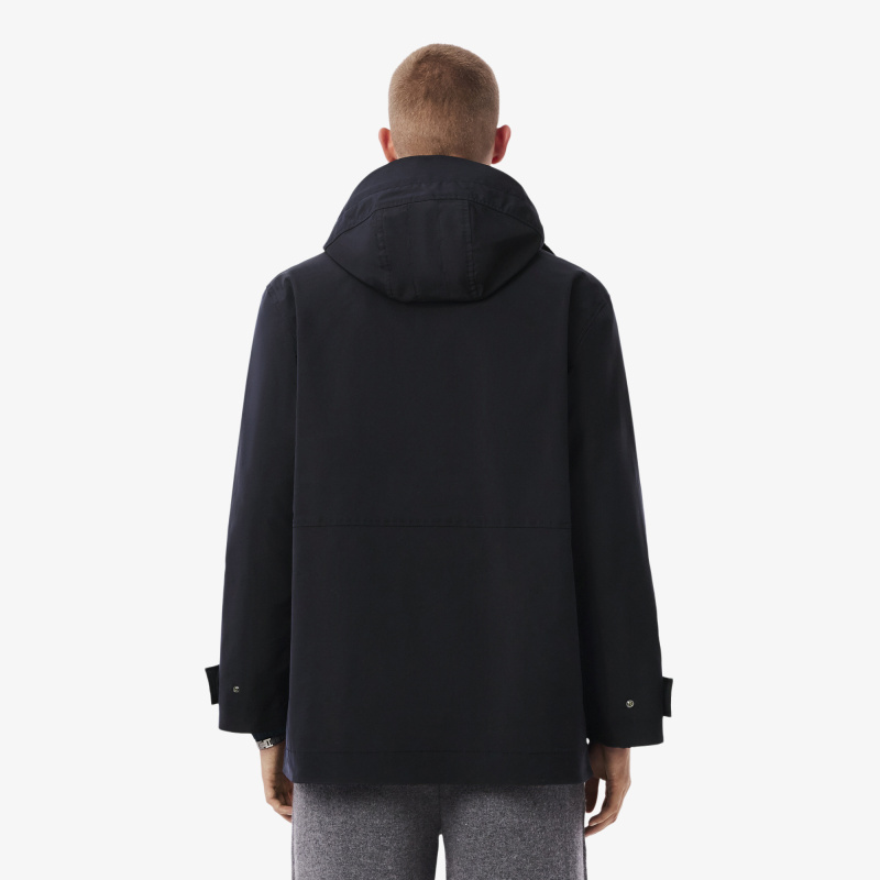 Мужская водоотталкивающая парка Lacoste средней длины с капюшоном