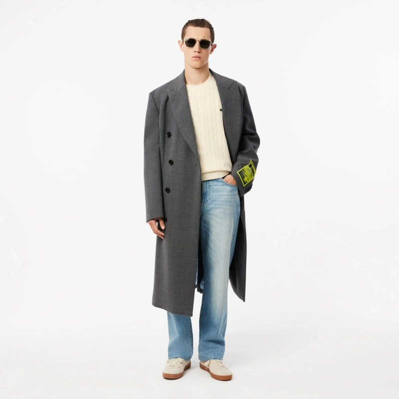 Мужской шерстяной свитер Lacoste с круглым вырезом