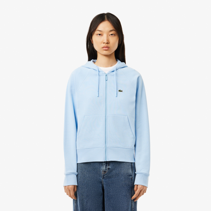 Женская флисовая толстовка Lacoste с капюшоном на молнии