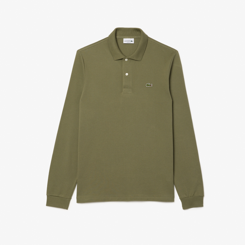 Мужское поло Lacoste L.13.12 классического кроя с длинным рукавом