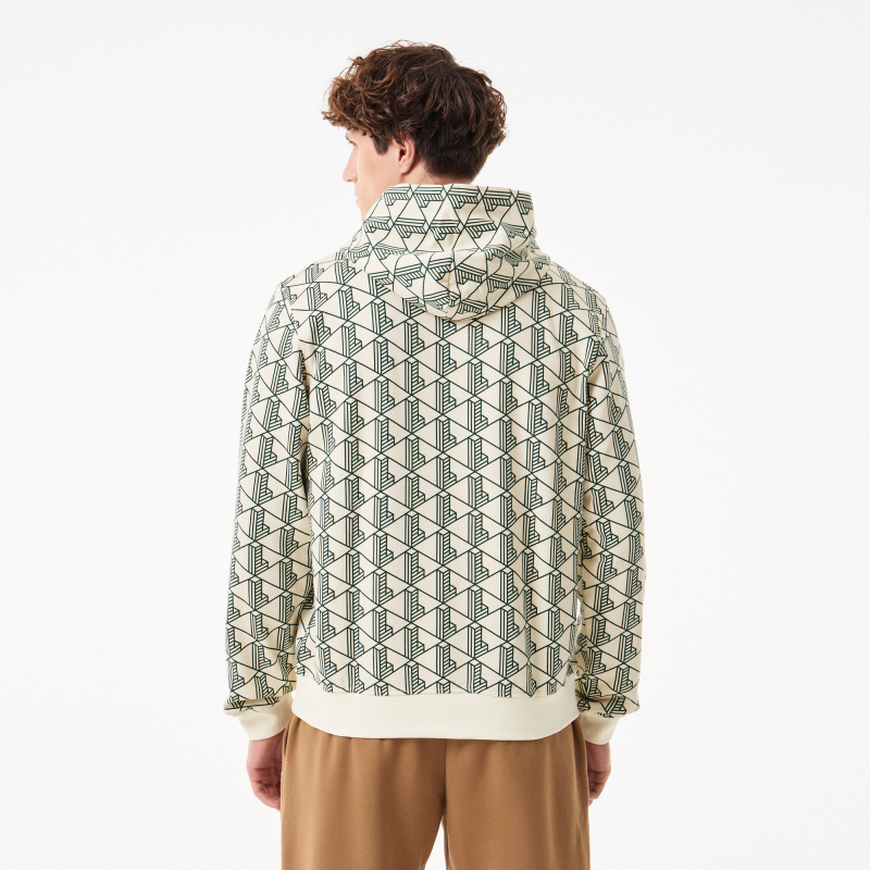 Мужская флисовая толстовка - худи Lacoste Monorgam
