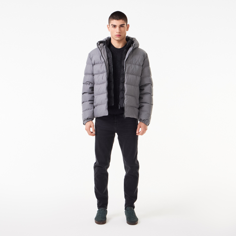 Мужской стёганый пуховик Lacoste с капюшоном